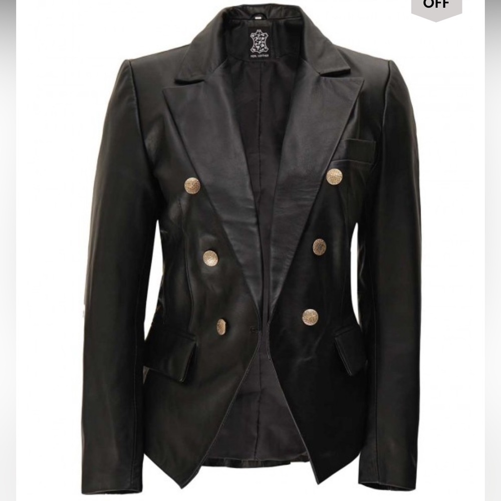 Leather blazer jacket